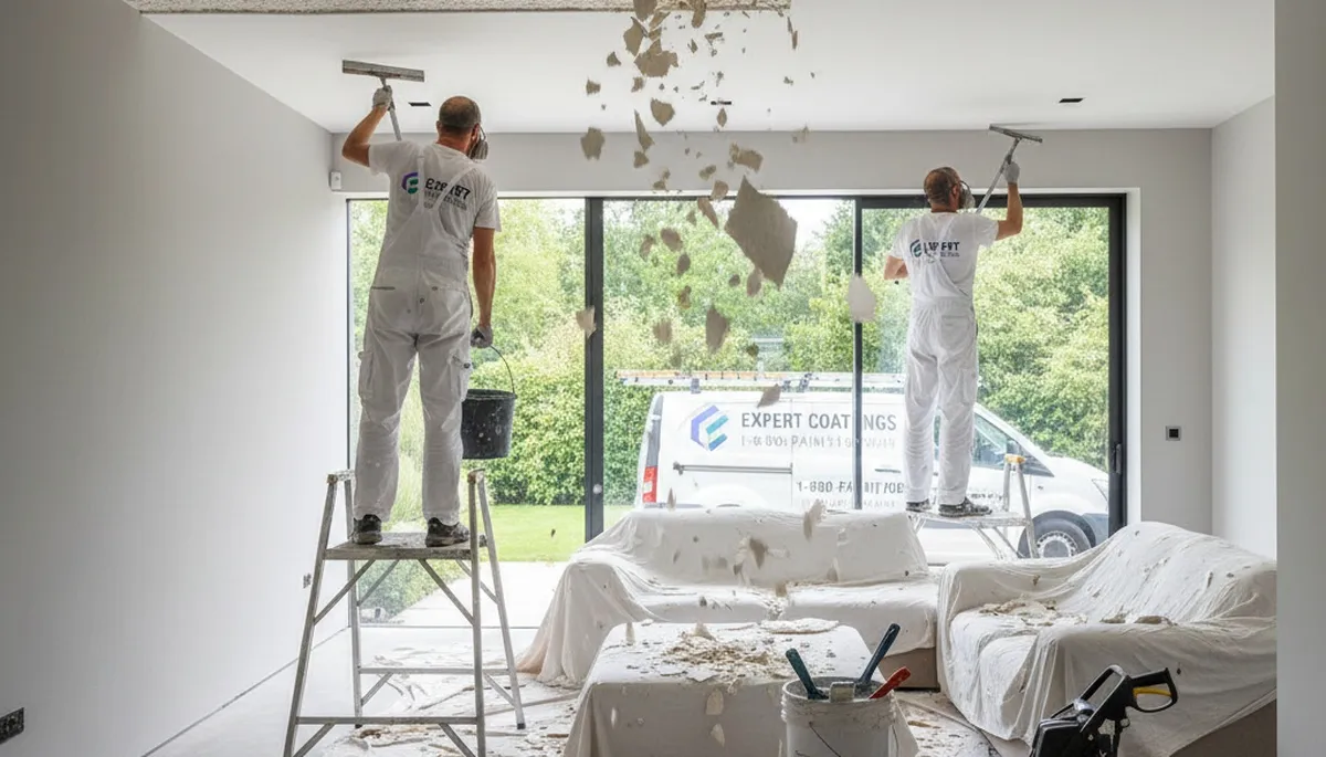 Professional popcorn ceiling removal and painting service in Mesa, AZ for smooth modern interiors